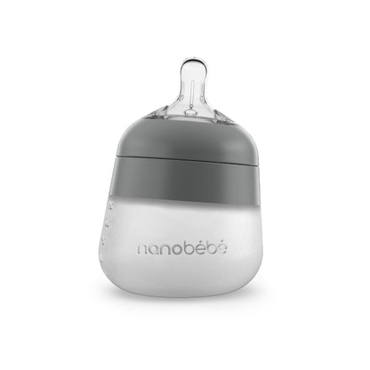 Nanobébé US Grey / 5 oz. / Single Flexy Silicone Baby Bottle - 5oz