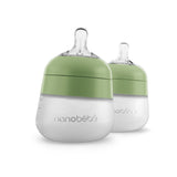 Nanobébé US Sage / 5 oz. / 2-Pack Flexy Silicone Baby Bottle - 5oz
