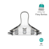 Nanobébé US Medium Flow / Flexy Bottle Only Silicone Baby Bottle Nipples, 5 Flow Rates, 2-Pack