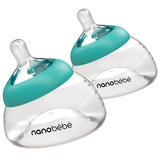Nanobébé US Teal / 2-Pack Breastmilk Baby Bottle